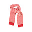 Piupiuchick knitted scarf | ecru & red stripes