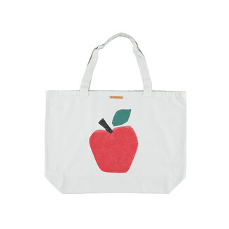 Piupiuchick xl bag | light grey w/ apple print