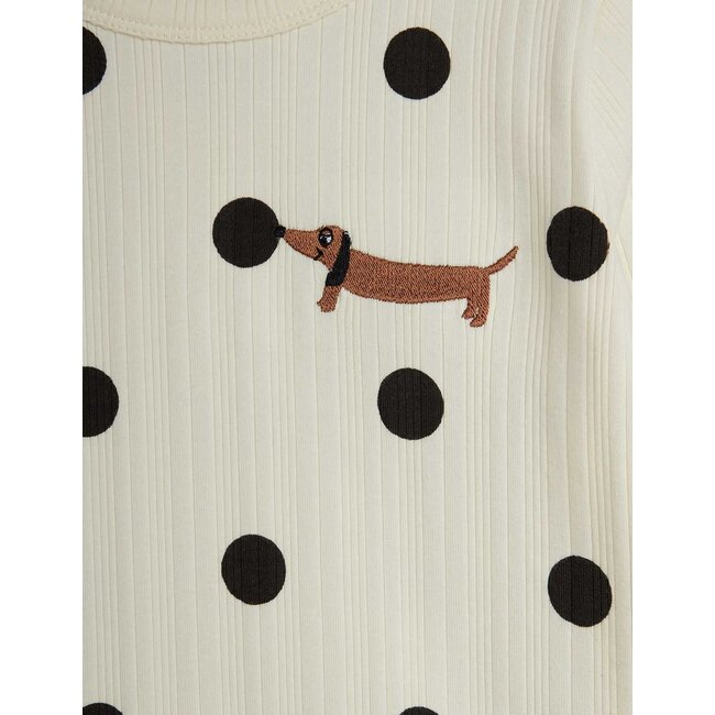 Mini Rodini Dots aop dog ls tee