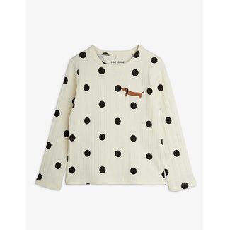 Mini Rodini Dots aop dog ls tee