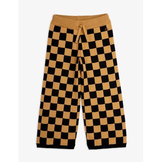 Mini Rodini Chess check knitted trouser brown