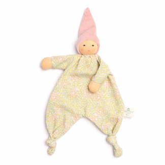 Nanchen natur Knuffeldoekje Bloemen roze