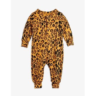 Mini Rodini BASIC LEOPARD BUTTON JUMPSUIT TENCEL