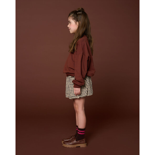 Cargo Ballon Skirt | Check Beige/Blue