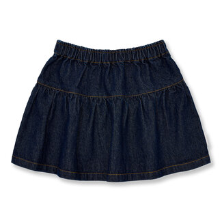 Denim Mini Ruffle Skirt | Dark Blue