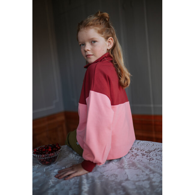 Zipper Sweater Blush | Color Block