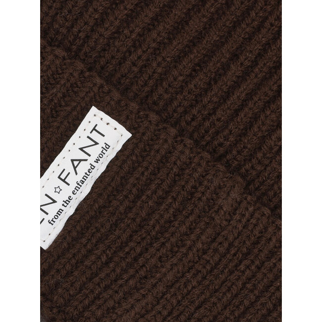 En Fant Beanie w. Lining Coffee Bean