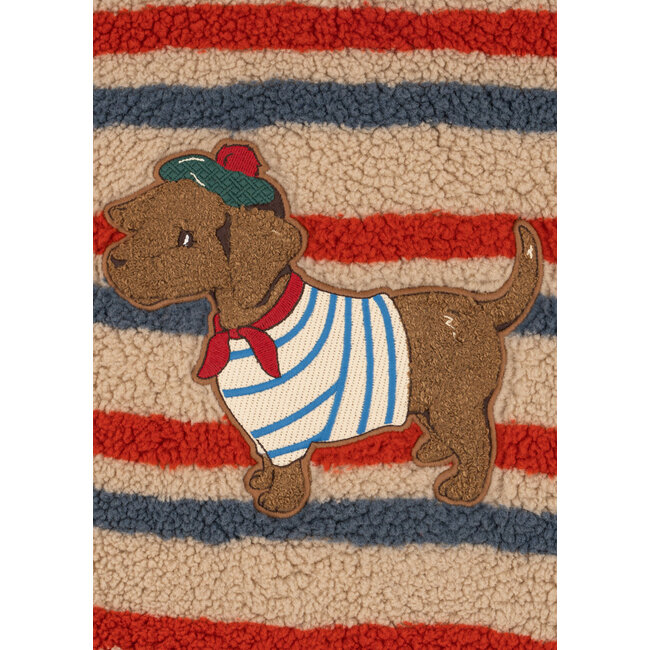Konges Slojd JODY EMBROIDERY TEDDY JACKET GRS TANGERINE STRIPE
