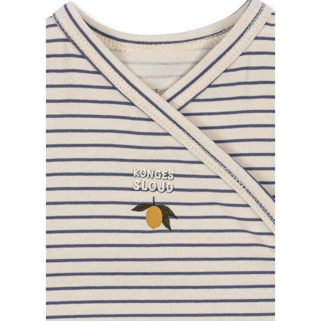 Konges Slojd BASIC LS NEWBORN BODY GOTS STRIPE COMO