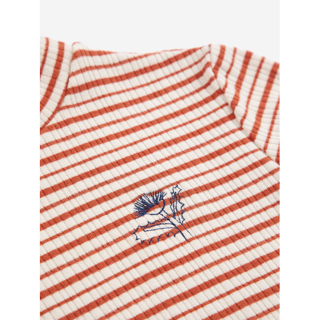 Bobo Choses Energy Flower Stripes turtle neck T-shirt