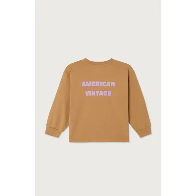 American Vintage FIZVALLEY longsleeve BEURRE DE CACAHUETE VINTAGE