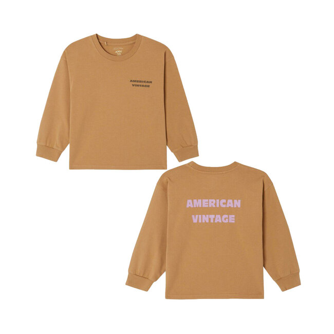 American Vintage FIZVALLEY longsleeve BEURRE DE CACAHUETE VINTAGE