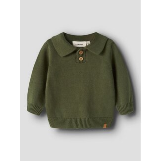 Lil' Atelier NBMOLO LS KNIT POLO LIL Cypress