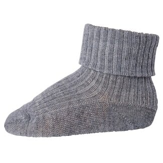 MP Denmark Rib wool baby socks - Grey Melange