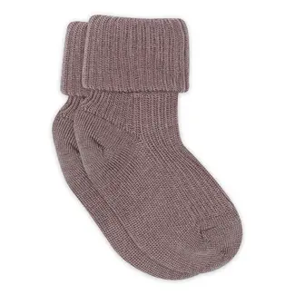 MP Denmark Wool rib baby socks - Dark Purple Dove