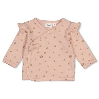 Feetje Overslagshirt pointelle rib AOP - Fall in Love