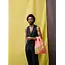 SUSAN BIJL The New Shopping Bag Coral & Moss Medium