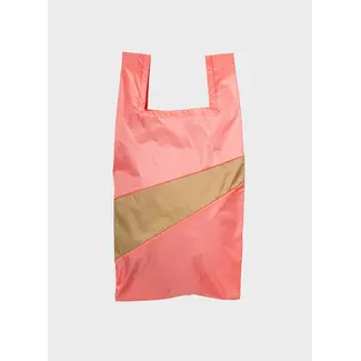 SUSAN BIJL The New Shopping Bag Coral & Moss Medium