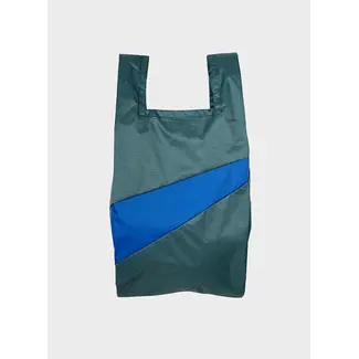 SUSAN BIJL The New Shopping Bag Pine & Blue Medium
