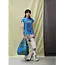 SUSAN BIJL The New Shopping Bag Pine & Blue Large