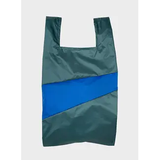 SUSAN BIJL The New Shopping Bag Pine & Blue Large