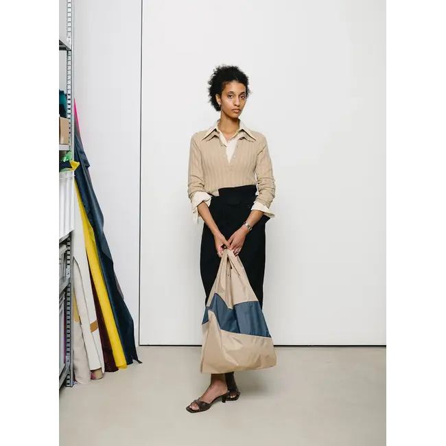 SUSAN BIJL The New Shopping Bag Almond & Tornado Large
