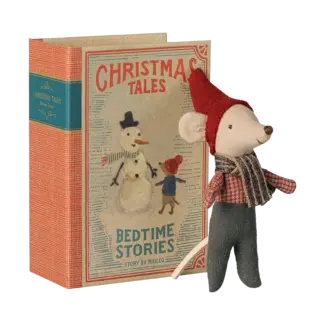 Maileg Christmas mouse, Baby in book