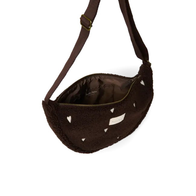 Teddy Adult Fanny Pack Hearts Chocolate