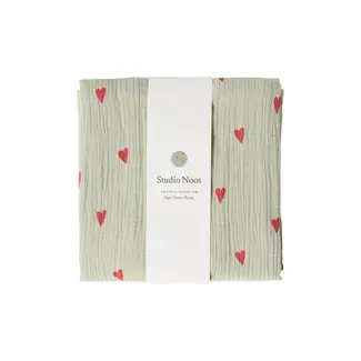 Swaddle Print Large Green hearts