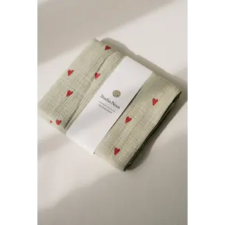 Swaddle Print Medium Green hearts