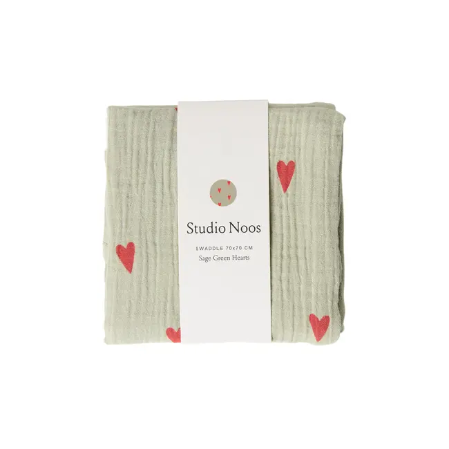 Swaddle Print Medium Green hearts