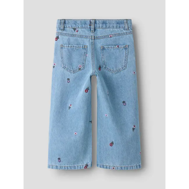 Name it NMFROSE WIDE EMB JEANS 4711-ZA Medium Blue Denim FLOWER EMB
