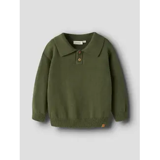 Lil' Atelier NMMOLO LS KNIT POLO LIL Cypress