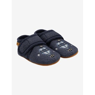 En Fant Wool Slippers w. Embroidery Vintage indigp