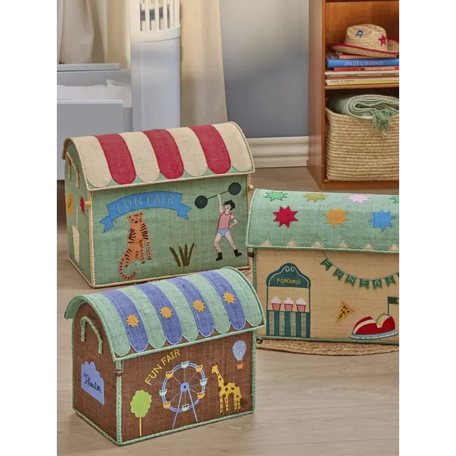 Rice Raffia Basket Mint Fun Fair Theme LARGE