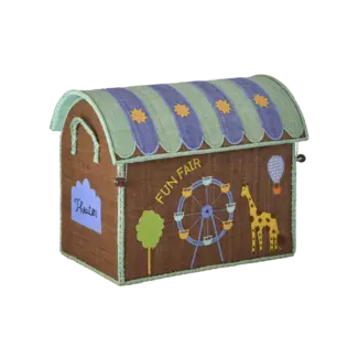 Rice Raffia basket Mint fun fair  SMALL