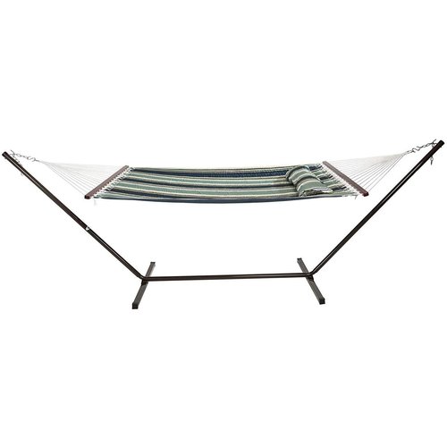 Vita5 Vita5 Hangmat met Frame, Tot 2 Personen / 200 kg, 190 x 140 cm, Met kussen, UV-Resistant, Dark Green / Dark Blue