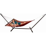 Vita5 Vita5 Hammock with Frame, Up to 2 People / 200 kg, 190 x 140 cm, Removable Pillow, Weatherproof, Rood/Bruin