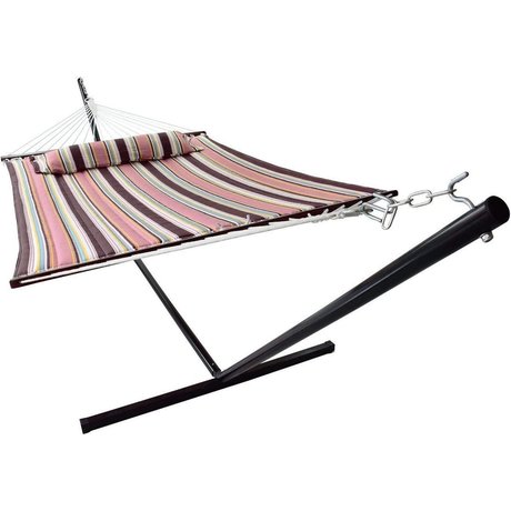Vita5 Hammock with Frame, Up to 2 People / 200 kg, 190 x 140 cm, Removable Pillow, Weatherproof, (Mocca)