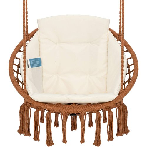 Vita5 Vita5 Macrame Hangstoel - Bruin