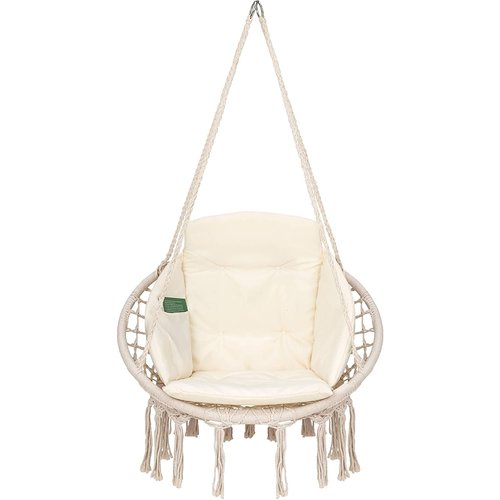 Vita5 Vita5 Macrame Hangstoel - Beige