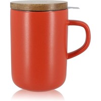 OGO - Tasse à thé avec passoire et couvercle - Rouge