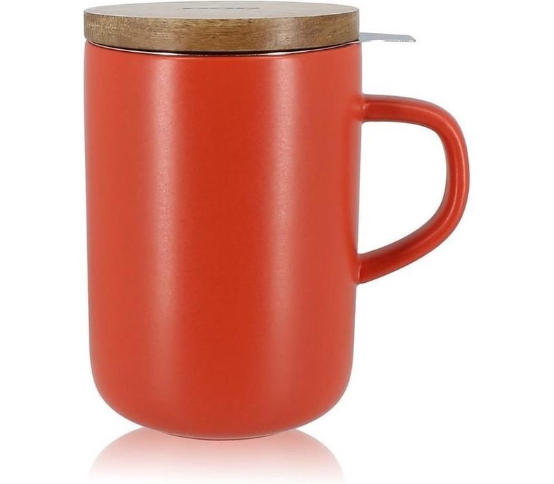 OGO - Tasse à thé avec passoire et couvercle - Rouge