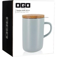 OGO - Tasse à thé avec passoire et couvercle - gris