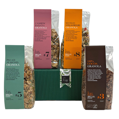 I Just Love Breakfast granola geschenkbox (4x250g) - BIO 