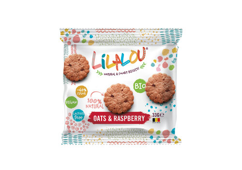 LilaLou Haver & Framboos koekjes (33g) to go - BIO