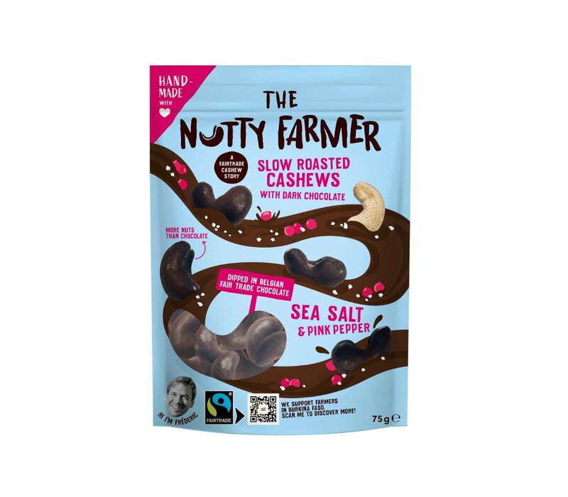 Chocolate Cashews - Sea Salt & Pink Pepper (75g)