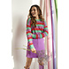 YDENCE Knitted sweater || Nina || Turquoise/lilac/coral YDENCE Knitted sweater || Nina || Turquoise/lilac/coral