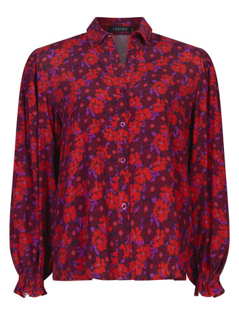 YDENCE Blouse || Alyssa || Red Pruple flower YDENCE Blouse || Alyssa || Red Pruple flower