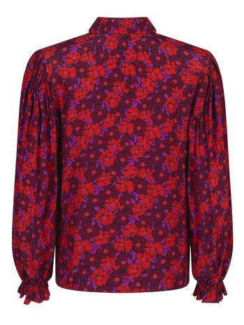 YDENCE Blouse || Alyssa || Red Pruple flower YDENCE Blouse || Alyssa || Red Pruple flower